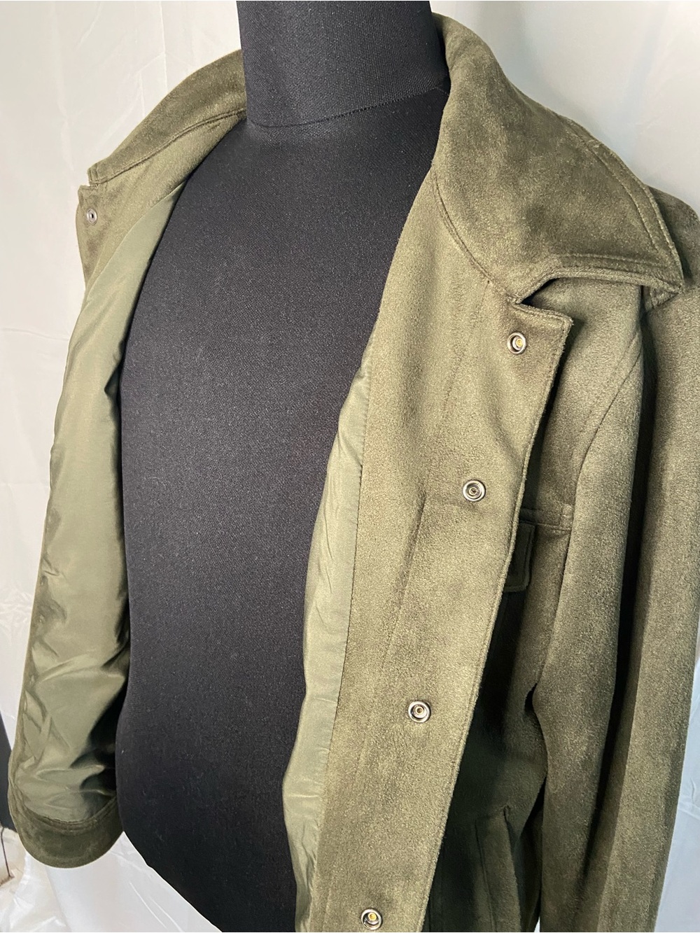 Goodfellow & Co Olive Suede Snap-Front Jacket - Picture 2 of 5